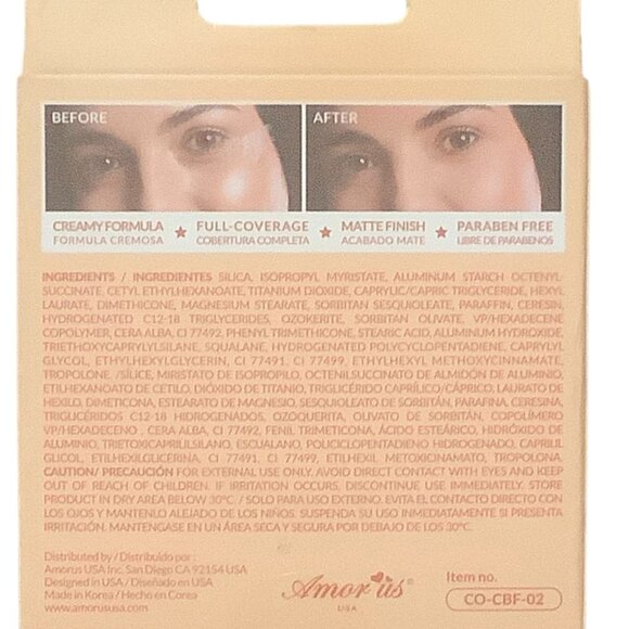 AmorUs Cloud Blur Creamy Matte Balm Foundation Full-Coverage Paraben-Free 0.3 Oz - Picture 3 of 7